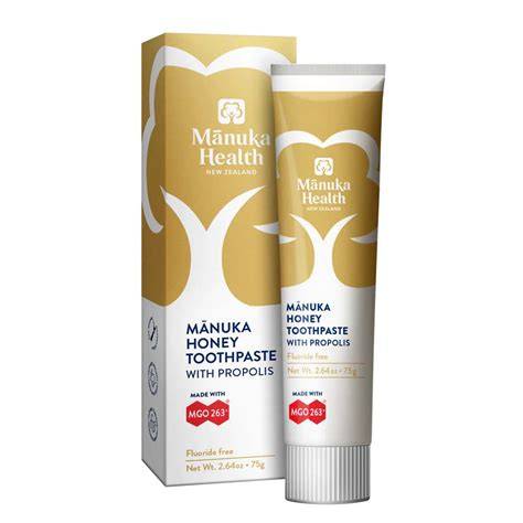 Packungsabbildung einer Manuka-Honig Zahnpasta