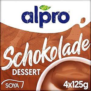 Packungsabbildung und Zutatenliste des Alpro Soja Dessert Schokolade