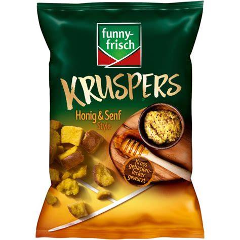 Packungsansicht und Kruspers Honig & Senf Stücke