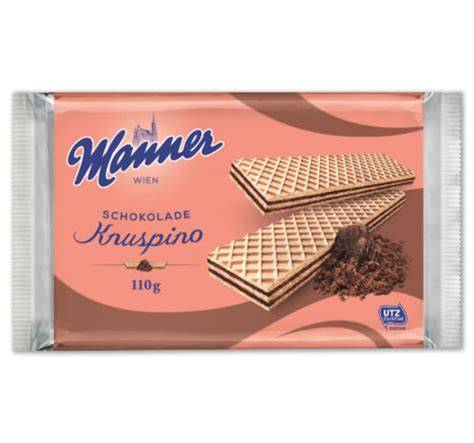 Packungsdesign Manner Knuspino: Vorder- und Rückseite