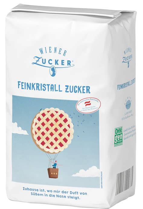 Packungsdesign Wiener Zucker: 1 kg Packung im Regal