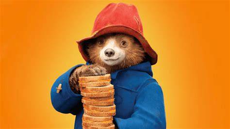 Paddington Bär mit Orangenmarmeladen-Sandwich