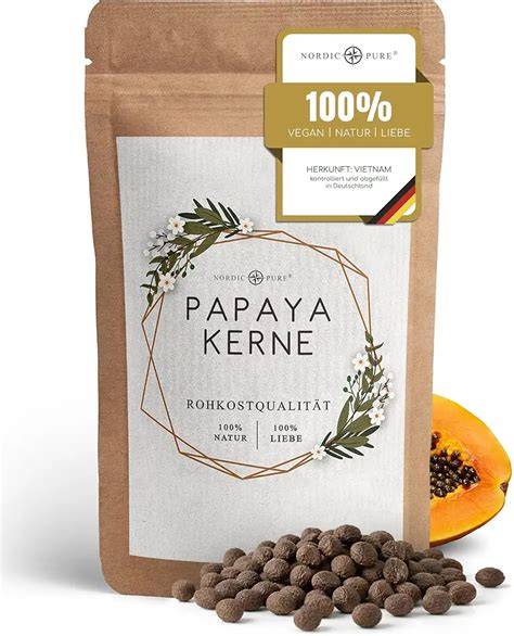 Papaya-Samen und Papain-Enzym