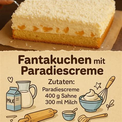 Paradiescreme Pulver und frische Zutaten zum Backen