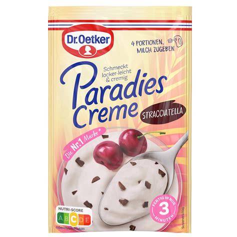 Paradiescreme Varianten (Vanille, Schokolade, Stracciatella, Kokos) nebeneinander im Laden