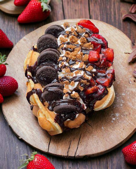 Party-Setup: Bubble Waffel Bar mit süßen und herzhaften Dips