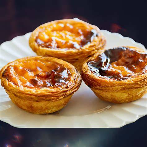 Pastel de Nata mit klassischem karamellisierten Look