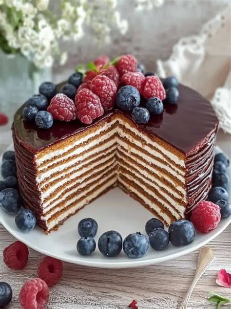 Perfekte Torte mit Buttercremeschichten und Dekoration