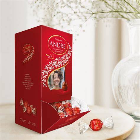 Personalisierte Lindt Geschenkbox mit Foto und Namen