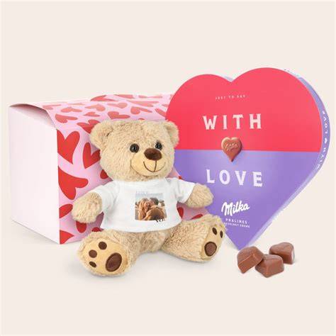 Personalisierte Milka Geschenkbox und Milka Herz mit Foto und Text
