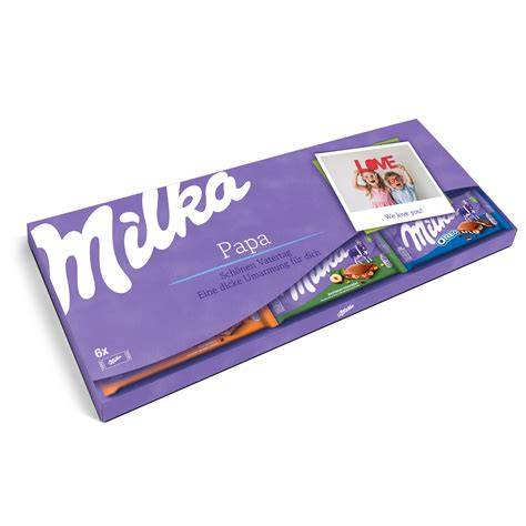 Personalisierte Milka Schokolade mit individuellem Foto und Text