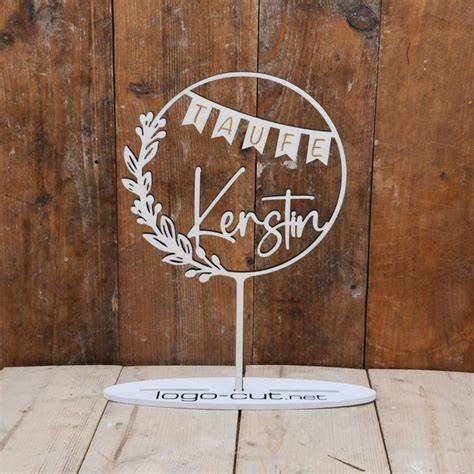 Personalisierter Cake Topper aus Holz