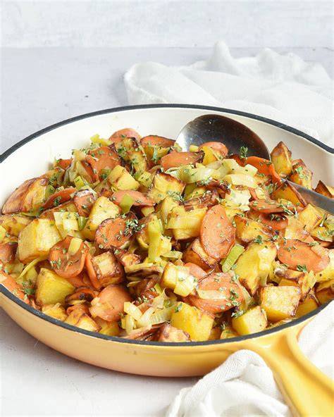 Pfanne mit karamellisierten Möhren