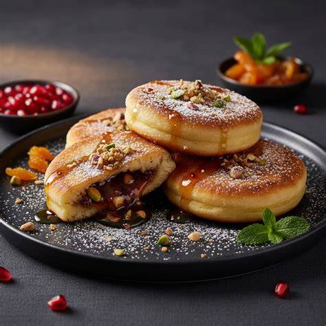 Pfannkuchen und gefüllte Hotteok