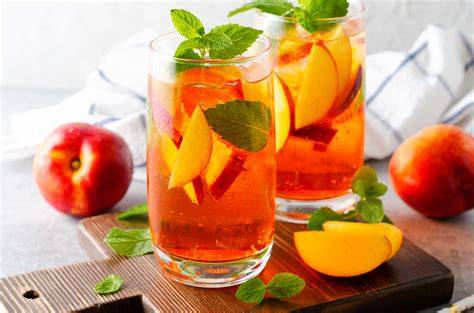 Pfirsich Aperol Glas geöffnet