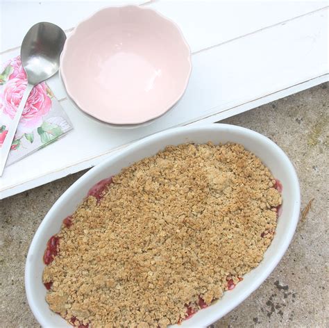 Pfirsich Crumble vegan und glutenfrei