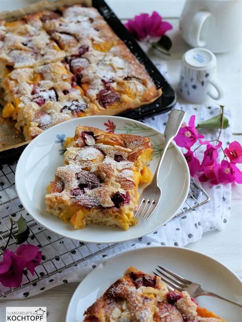 Pfirsich Melba Blechkuchen: Zutatenübersicht und Serviervorschlag