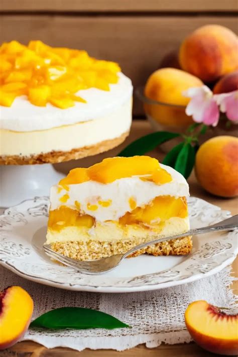 Pfirsich-Joghurt-Torte - Aufbau und Fruchtspiegel