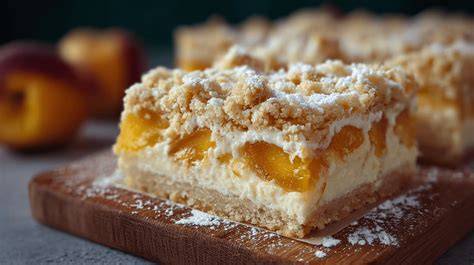 Pfirsich-Quark-Streuselkuchen vom Blech