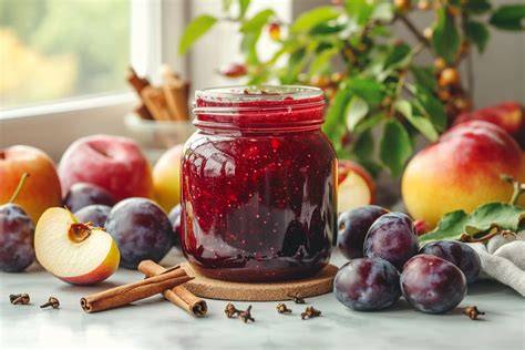 Pflaumen Glühwein Marmelade auf Brot