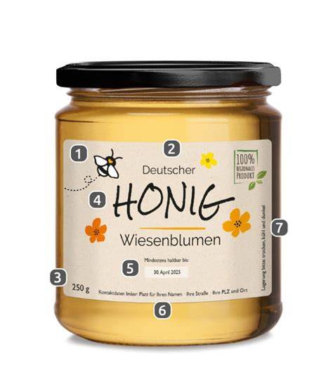 Pflichtangaben auf einem deutschen Honigglas erläutert
