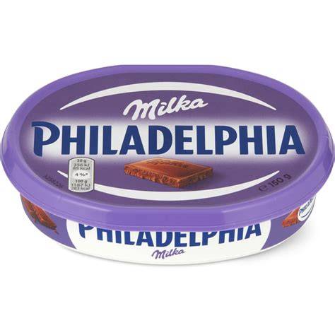 Philadelphia Milka Creme und Marmoriereffekt