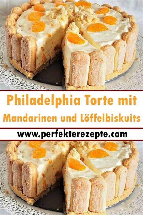 Philadelphia-Torte mit Zutaten und Schichten (Infografik)