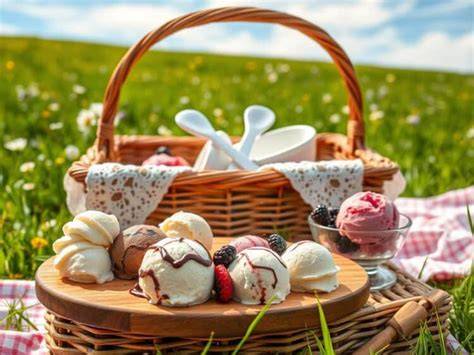 Picknickkorb mit Desserts