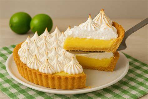 Pie de Limón mit Meringue-Haube auf Keksboden