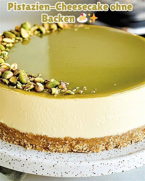 Pistazien-Cheesecake mit Keksboden und Pistaziencreme