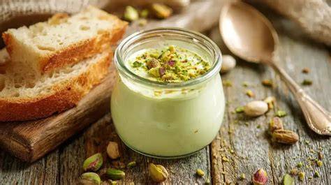 Pistaziencreme im Glas, grüne, streichfähige Masse