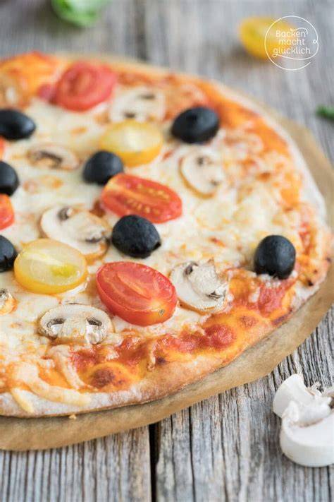 Pizza ohne Hefe auf Pizzastein