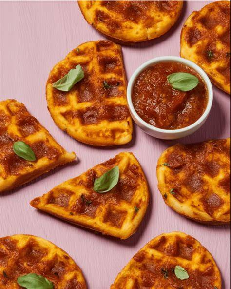 Pizzawaffeln für Kinder mit viel Gemüse und Vollkornteig