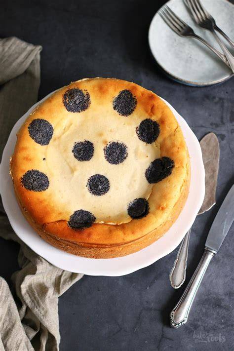 Polka Dot Mohn-Käsekuchen Nahaufnahme