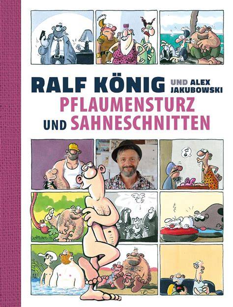 Porträt von Ralf König und seine bekanntesten Comicfiguren