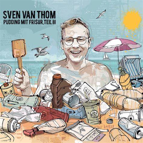 Porträt-Collage: Sven van Thom und Motive aus „Pudding mit Frisur“