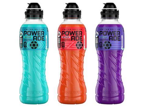 Powerade Flaschen mit verschiedenen Verschlussarten