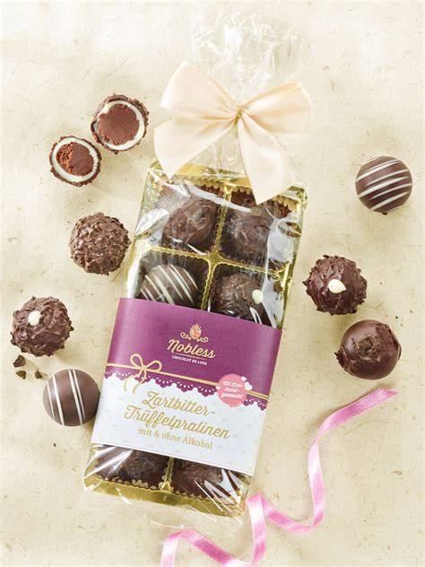 Präsentation und Verpackung von Trüffelpralinen