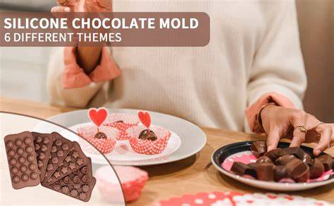 Pralinen aus Silikonformen und Schokoladengießen