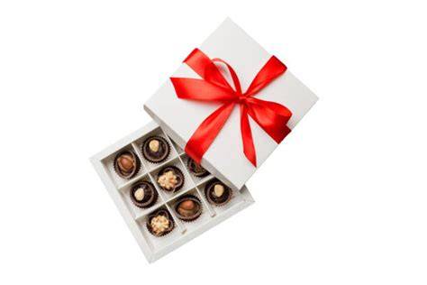 Pralinen in Geschenkbox mit Schleife