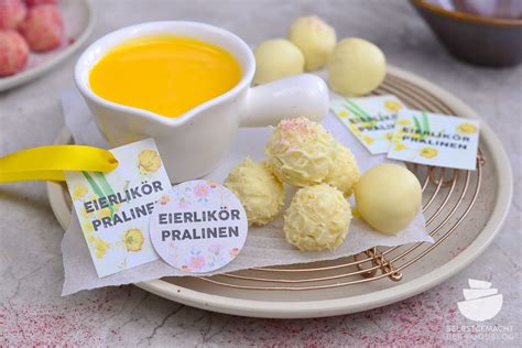Pralinen in Geschenkglas mit Etikett