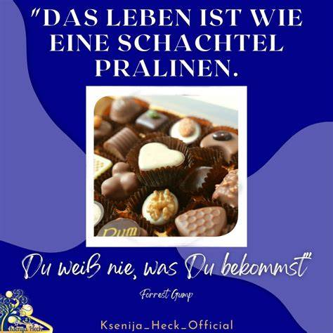 Pralinen in einer eleganten Schachtel - Symbol für das Leben und seine Überraschungen