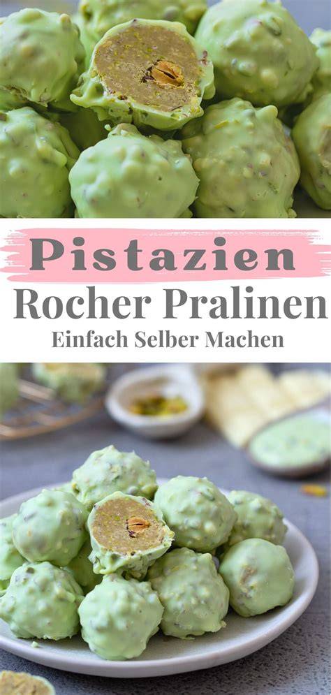 Pralinen-Varianten: Pistazien, Mandeln, klassische Rocher
