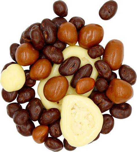 Pralinen-Zutaten: Schokolade, Sahne, Nüsse und Früchte