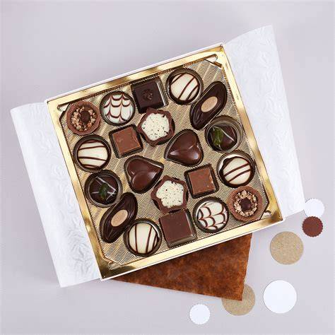Pralinenbox mit drei Sorten als Geschenk