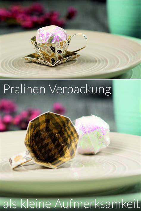 Pralinenverpackung mit Klappkarte als Geschenk