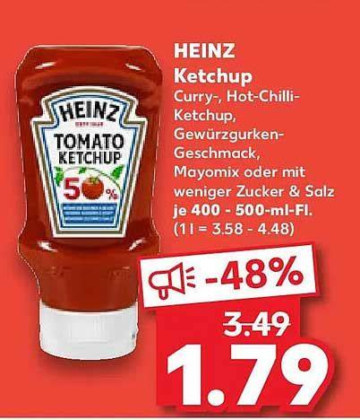 Preisübersicht Heinz Ketchup mit weniger Zucker