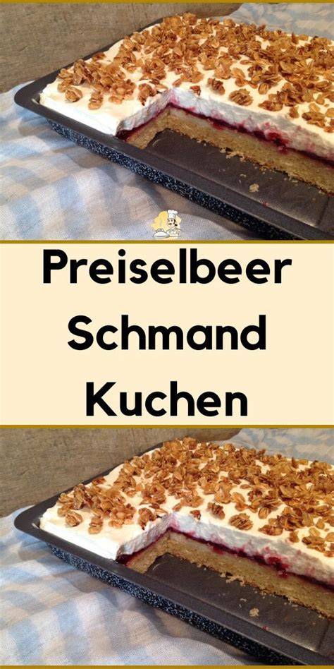 Preiselbeer Schmand Kuchen Anschnitt und Zutaten