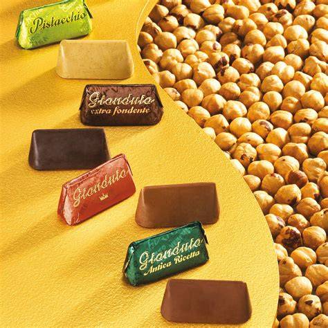 Premium-Schokoladenpraline von Venchi im Querschnitt
