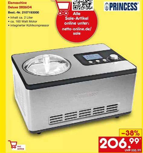Princess Deluxe Eismaschine Gerät von vorne